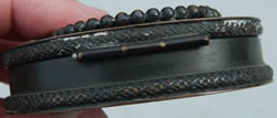 Louis Armand Rault Brass Snuff Box With Rault Napoleon I Medallion On Lid Side View Showing Hinge